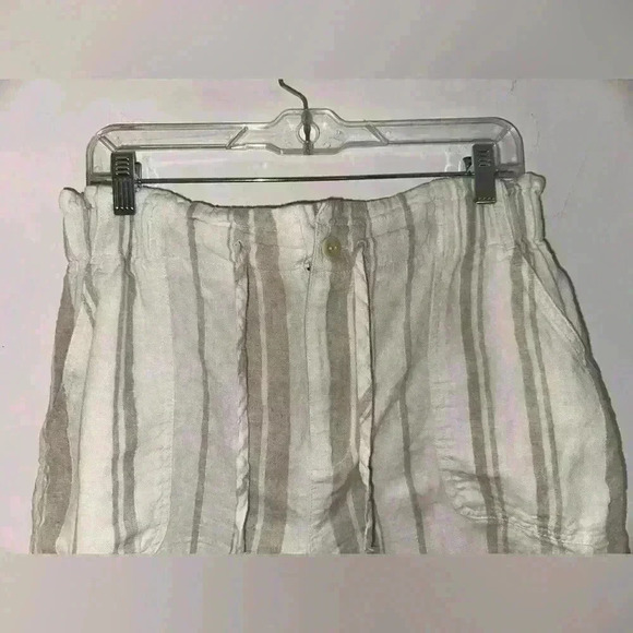 Madewell - Linen-Blend Pull-On Paperbag Shorts: Undyed Stripe Edition Size M - Picture 3 of 4
